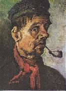 Vincent Van Gogh Head of a peasant with a clay-pipe oil painting on canvas
